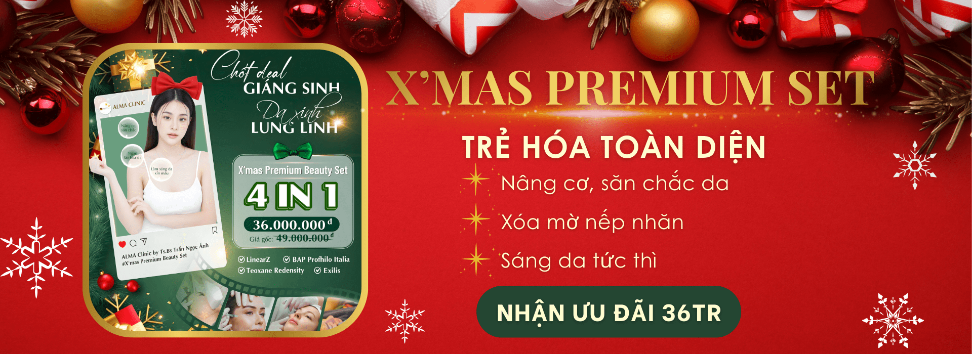 Alma deal giáng sinh trẻ hóa toàn diện 4 trong 1, nhận ưu đãi 36TR
