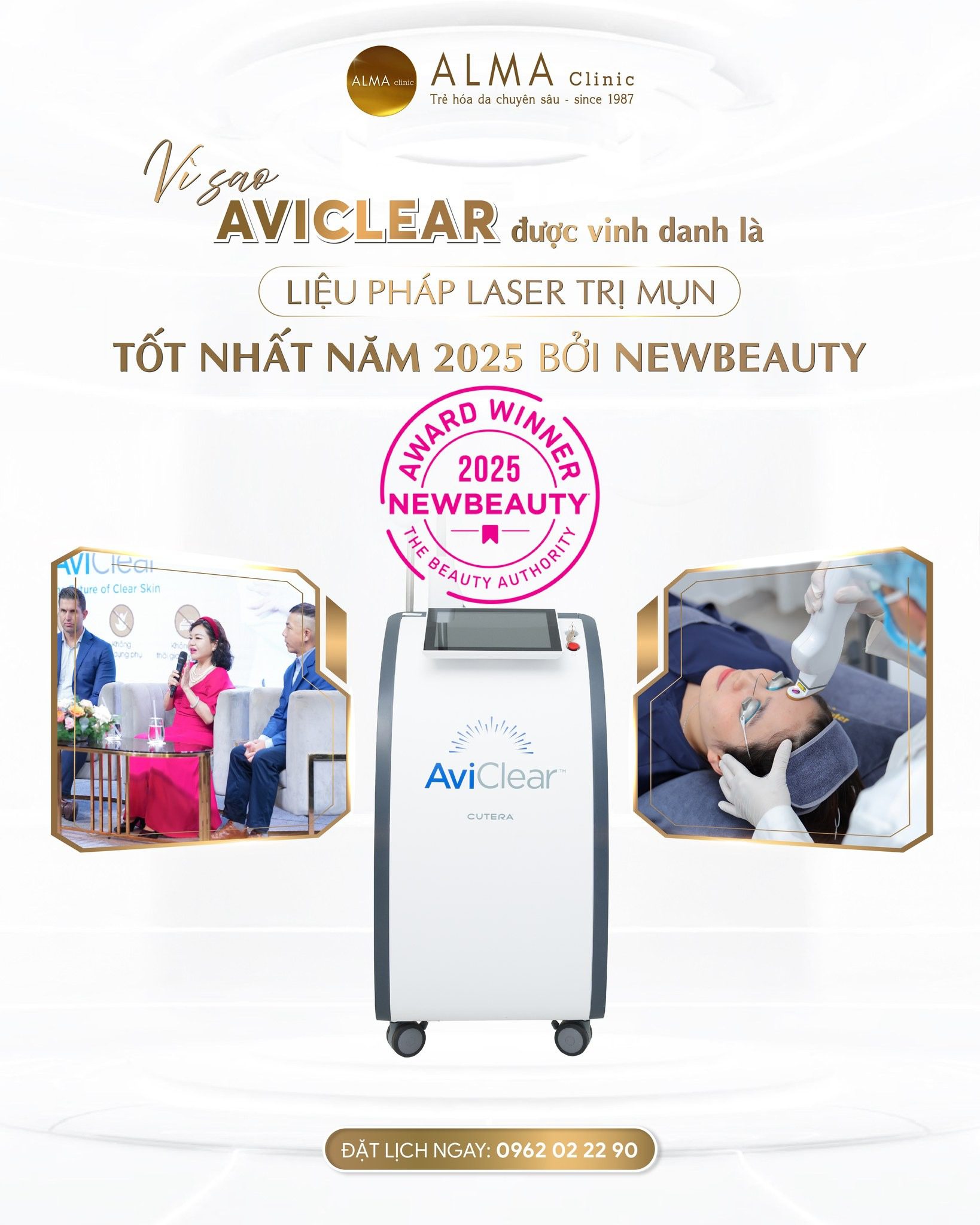 Vì sao Aviclear được vinh danh là liệu pháp laser trị mụn tốt nhất năm 2026 bởi Newbeauty?