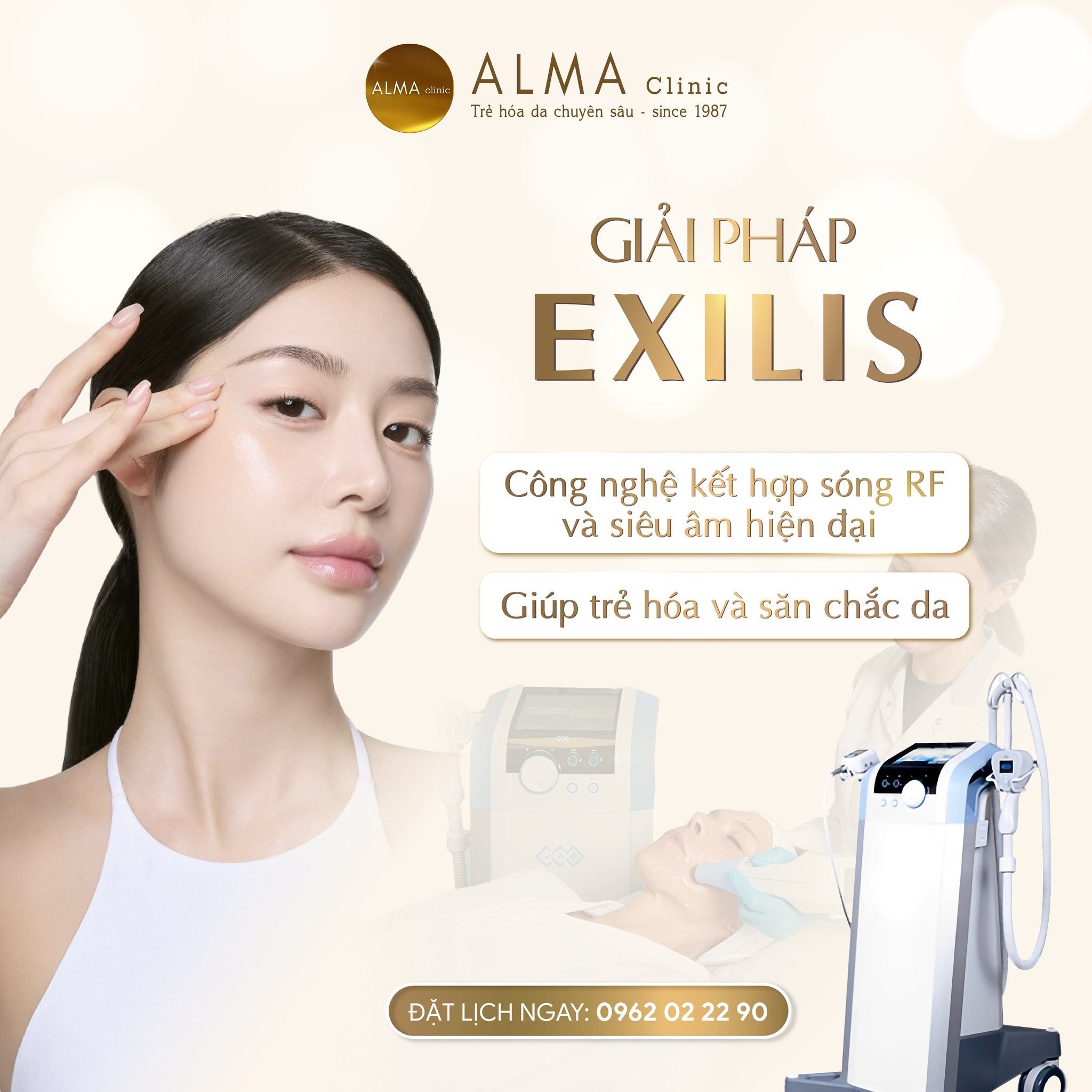 Exilis Ultra 360 công nghệ sóng RF và siêu âm trẻ hóa săn chắc da