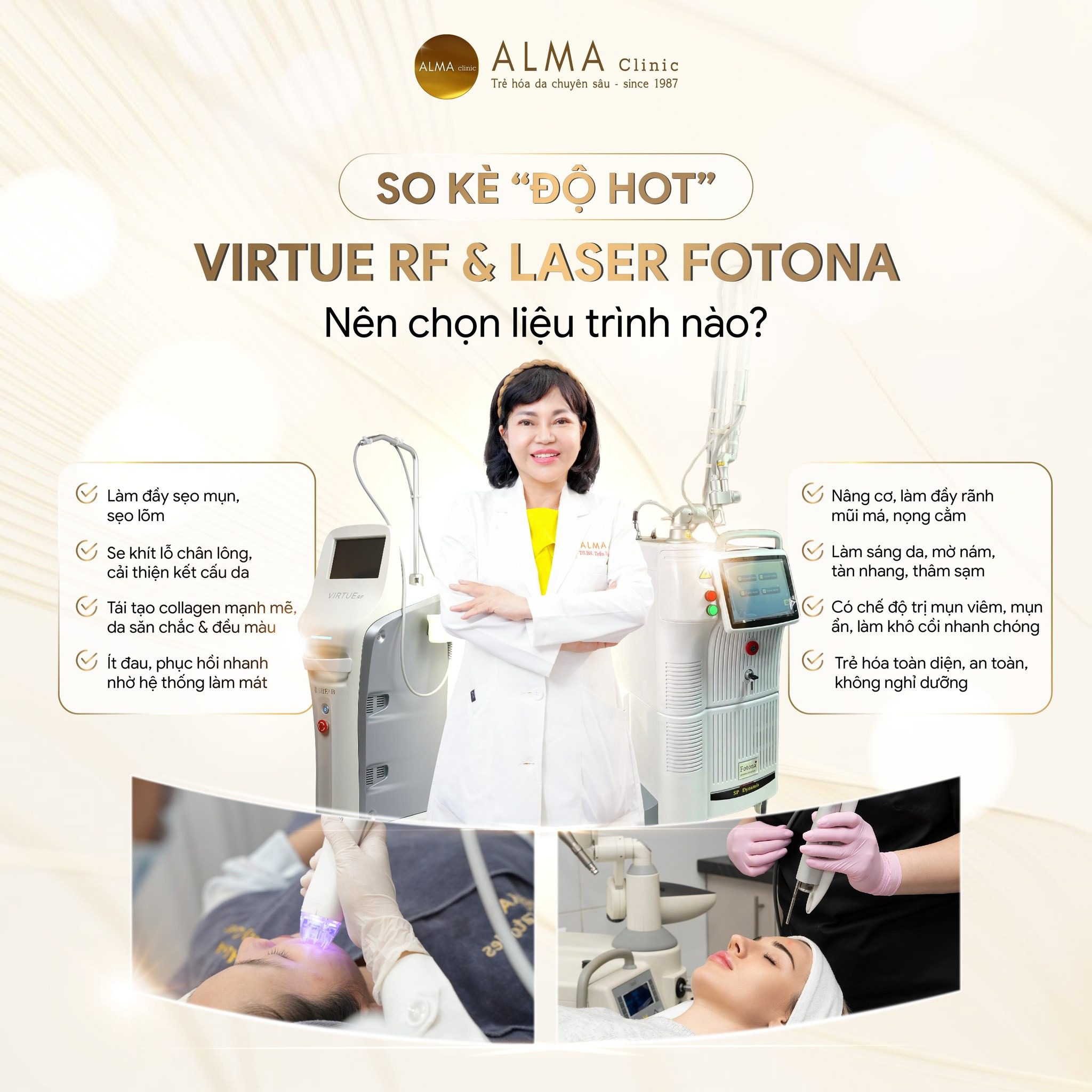 So sánh Virtue RF và Laser Fotona