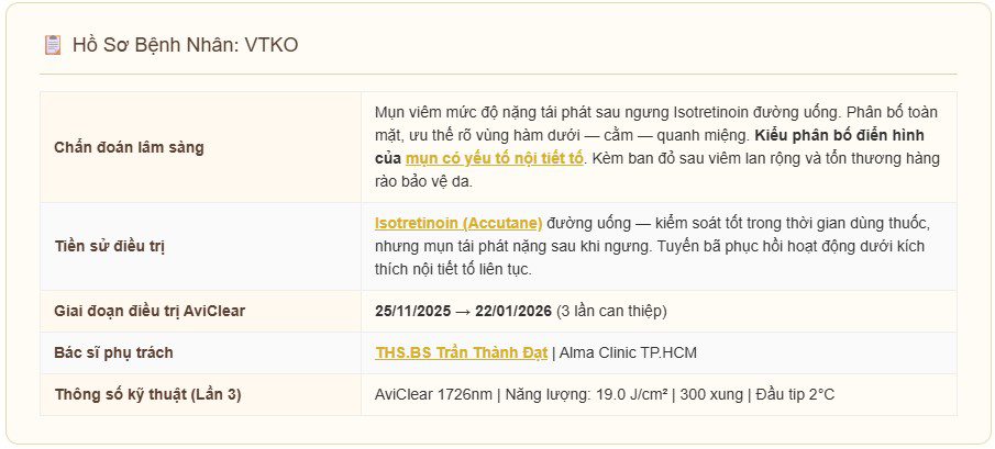 Chọn Nhật Ký VTKO: Mụn Tái Phát Sau Isotretinoin — 3 Lần AviClear Nhật Ký VTKO: Mụn Tái Phát Sau Isotretinoin — 3 Lần AviClear