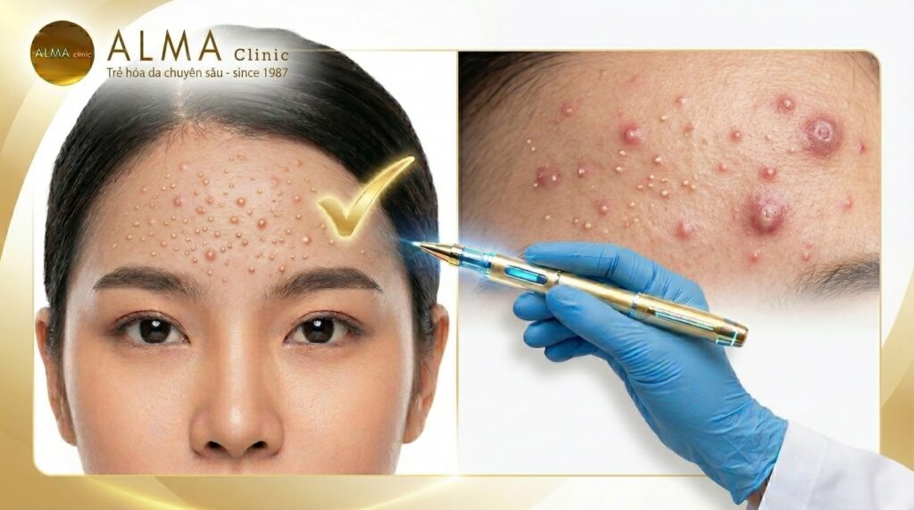 Phân tích dấu hiệu lâm sàng đồng hình thái của mụn nấm men Malassezia