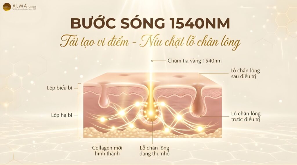 Tại Sao Bước Sóng 1540nm Trong You Laser MT Lại Giúp Se Khít Lỗ Chân Lông?