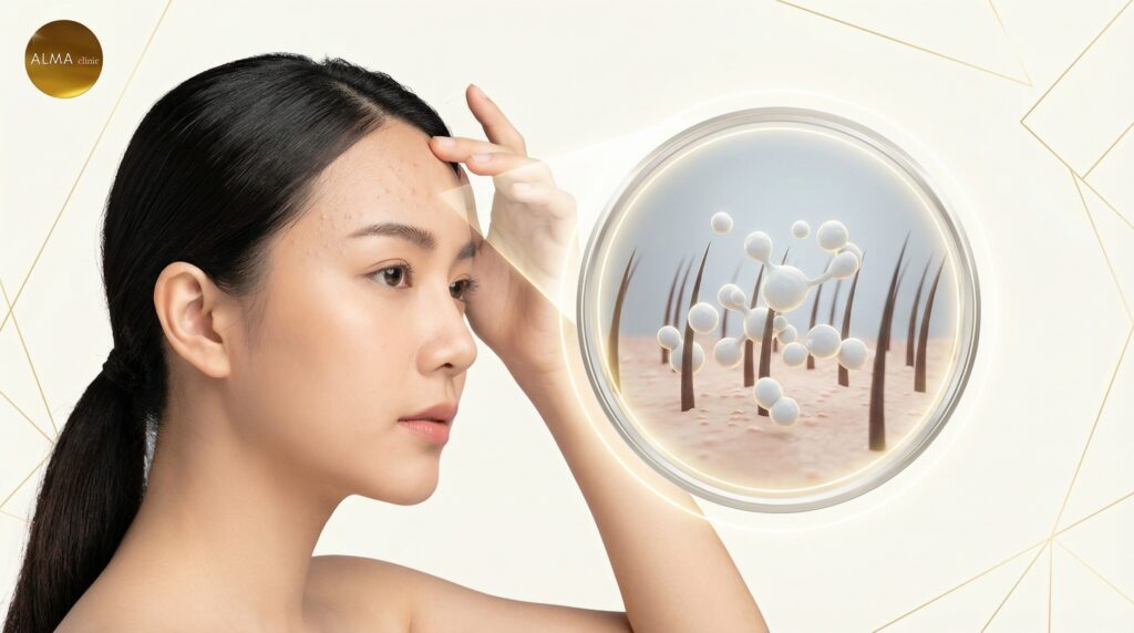 Cơ chế vi nấm Malassezia bùng phát gây viêm nang lông, tạo thành mụn nấm men