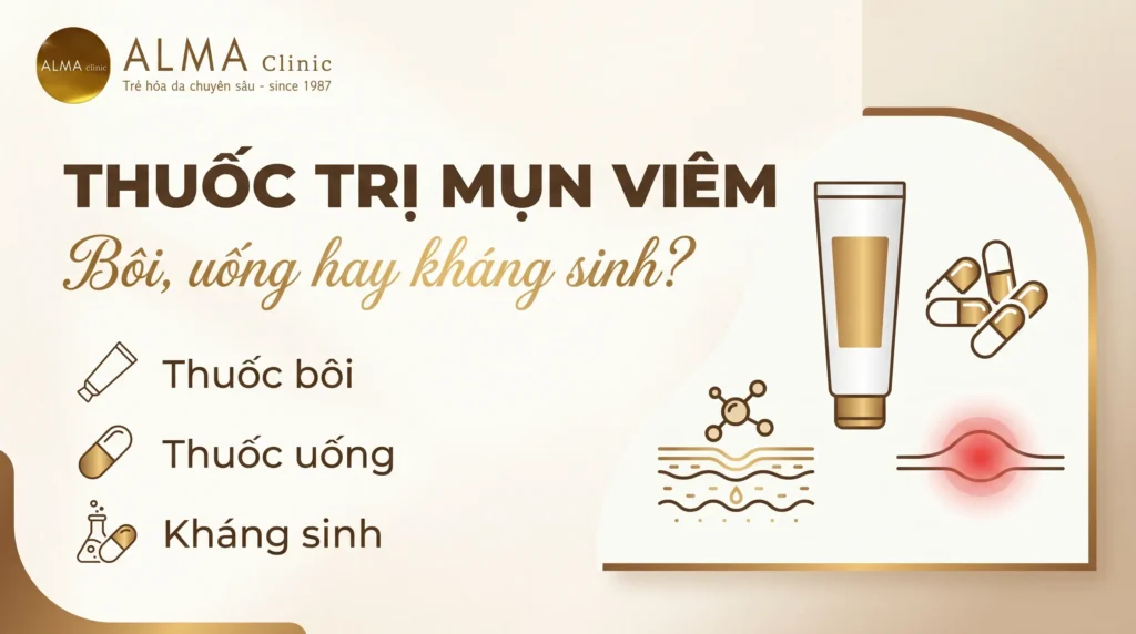 thuốc trị mụn viêm cần được chọn theo mức độ mụn và nền da