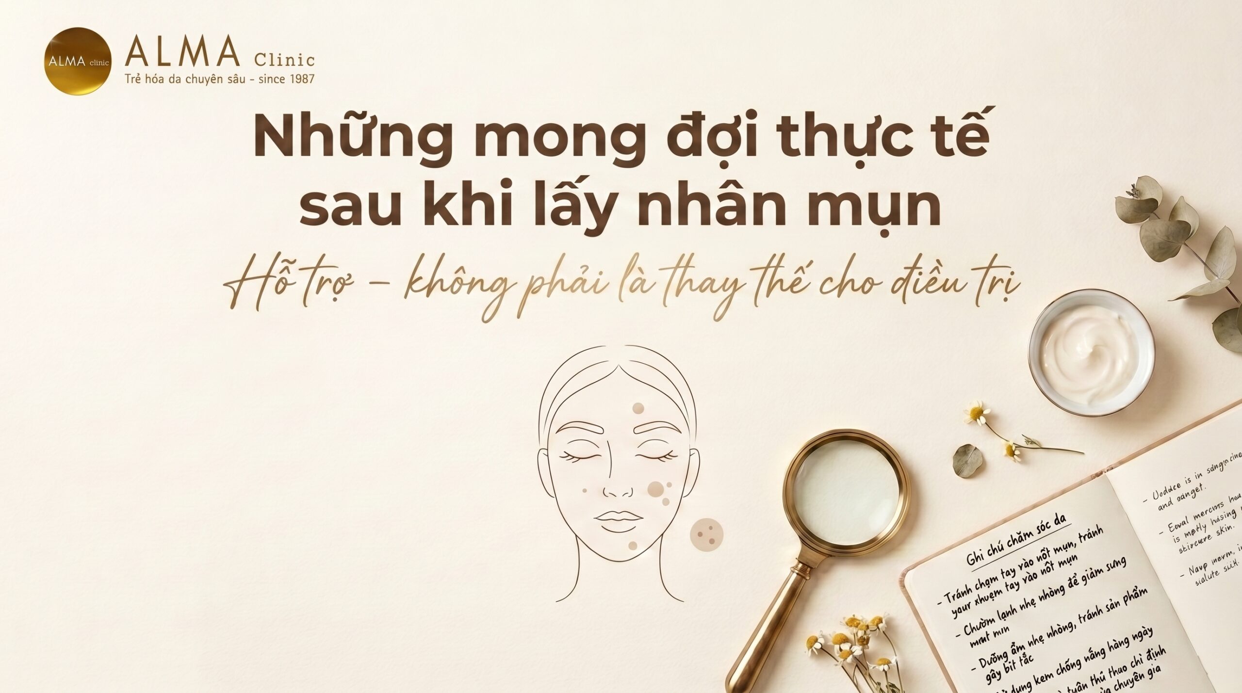 alma lay nhan mun ky vong dung scaled Kỳ vọng đúng sau lấy nhân mụn tại phòng khám da liễu