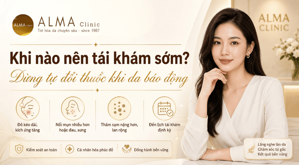 tai kham tri mun khi nao can quay lai Các dấu hiệu nên tái khám sớm khi trị mụn