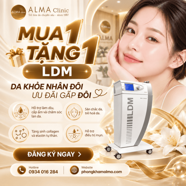 Phòng khám da liễu ALMA CLINIC Uu dai LDM Mua 1 Tang 1